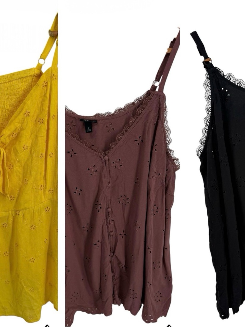 Torrid Tank Top Bundle of 3 Size 2X/3X Sleeveless Blouse Eyelet Adjustable